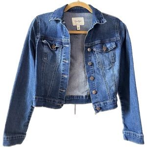 🌸Jessica Simpson 💫 women’s Blue Denim Crop Jacket Jean Stretchy Small